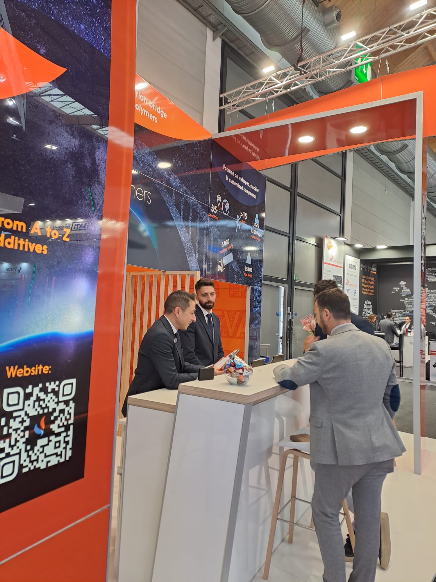 Conversation at the NSB Polymers counter, FAKUMA 2023